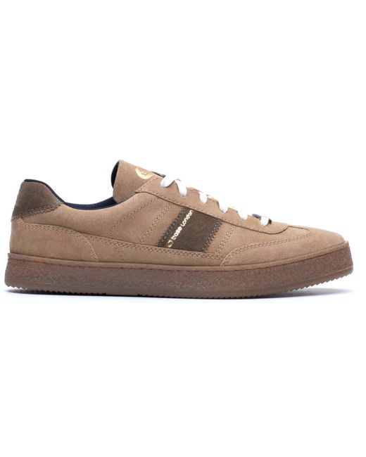 Base London Brown Banksy Leather Sand Trainers for men