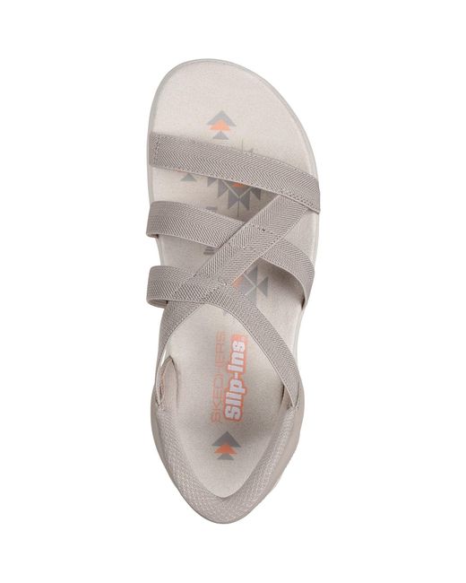 Skechers Gray Reggae Slim Stretch Flex Damen Sandalen
