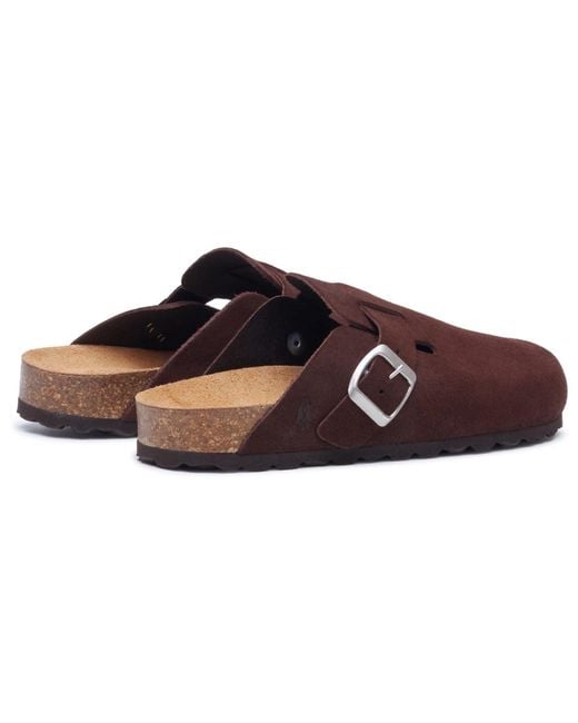 Hush Puppies Red Bailey Suede Chocolate Mules