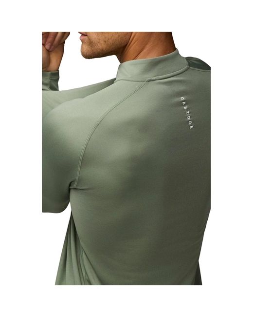 Castore Green Adapt Training 1/4 Zip Top Polyester Activewear T-Shirts for men