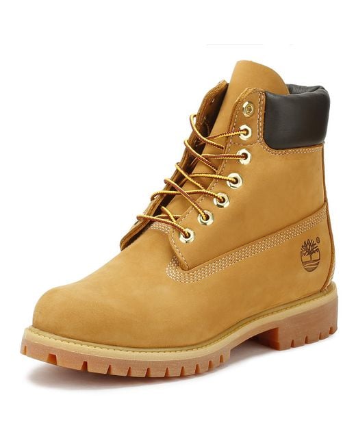 Timberland Mens Wheat Premium 6 Inch Nubuck Leather Boots in Brown for Men - Lyst