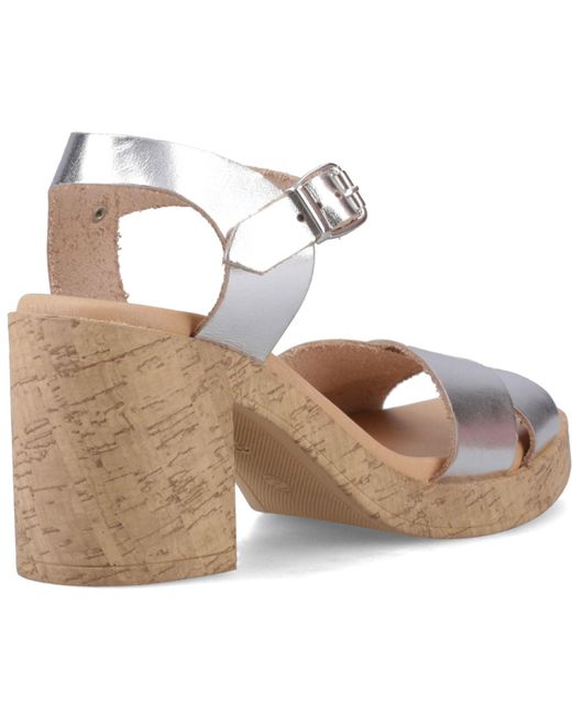 Hush Puppies Metallic Georgia Cork Leather Heels