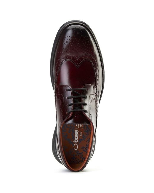 Base London Brown Flight 25 Leather Bordo Brogues Shoes for men
