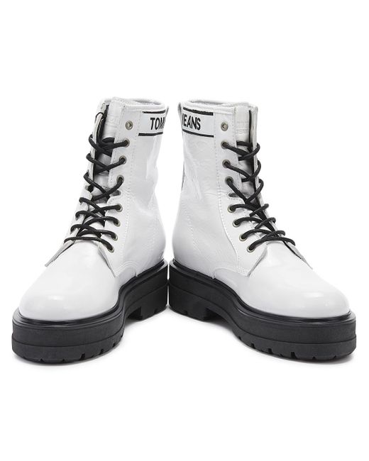 tommy jeans flat boot