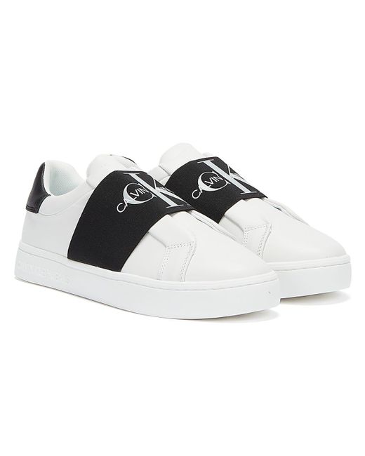 Calvin Klein Cupsole Elastic Trainers in White | Lyst UK