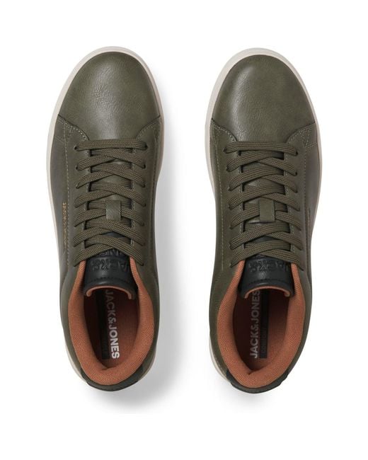 Jack & Jones Green Bosley Polyurethane Night Trainers for men