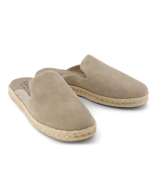 TOMS Gray Santiago Mule Leather Dune Mules