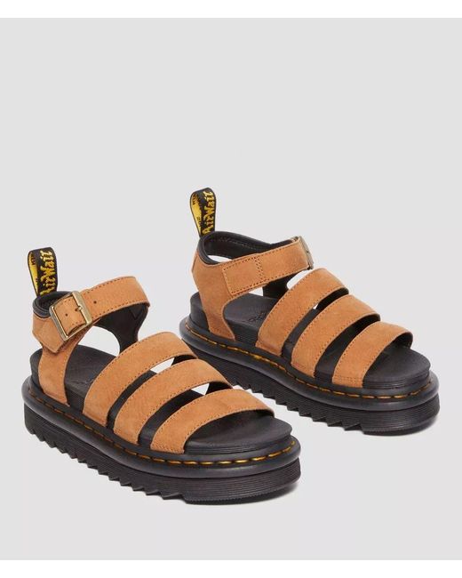 Dr. Martens Blaire Tumbled Nubuck Desert Sandals in Brown | Lyst