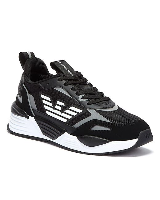 Emporio Armani Rubber Ea7 Ace Runner / Silver Trainers in Black for Men -  Lyst