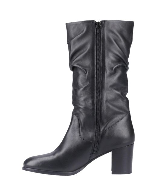 Hush Puppies Gray Cosima Leather Leather Heeled Knee High Boots