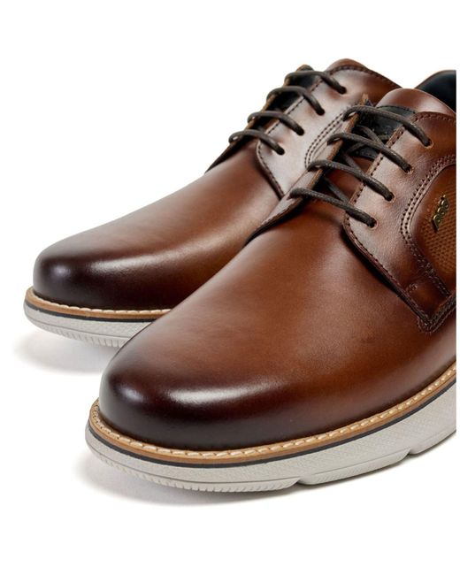 Pod Brown Finch Leather Cognac Lace-Up Shoes for men