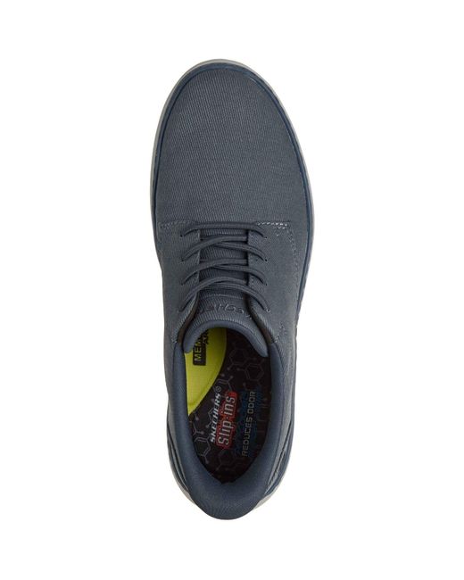 Skechers Blue Hyland Justino Textile Lace-Up Shoes for men