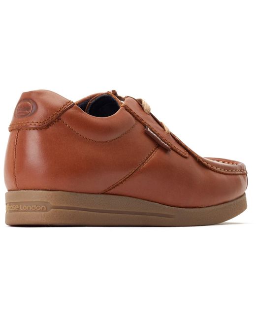 Base London Brown Event Leather Smu Lace-Up Shoes for men