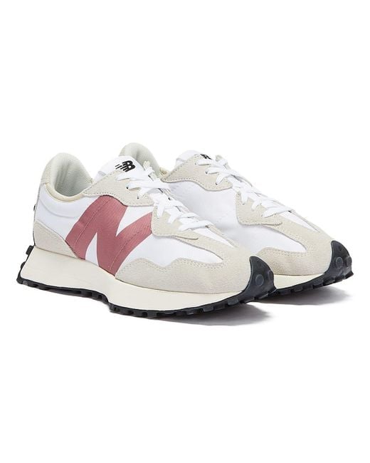 New Balance 327 / Pink Trainers in White | Lyst UK