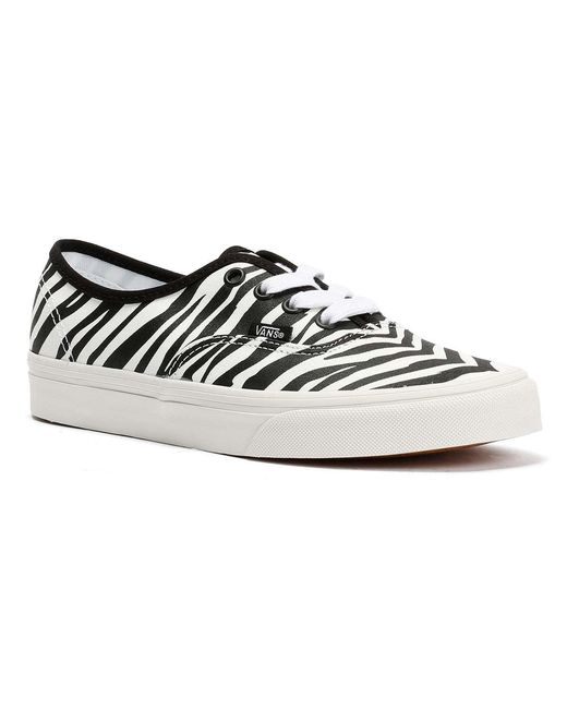 Vans Black Authentic Animalier Zebra Trainers