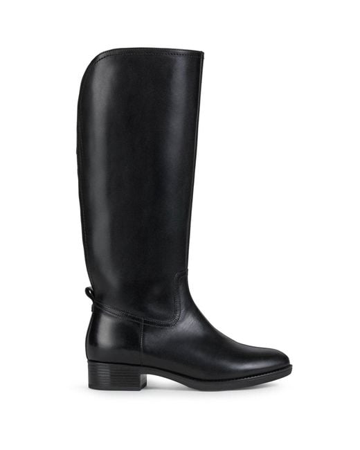 Geox Black D Felicity Leather Boots