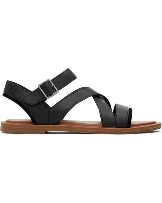 TOMS Black Sloane 100% Cow Sandals
