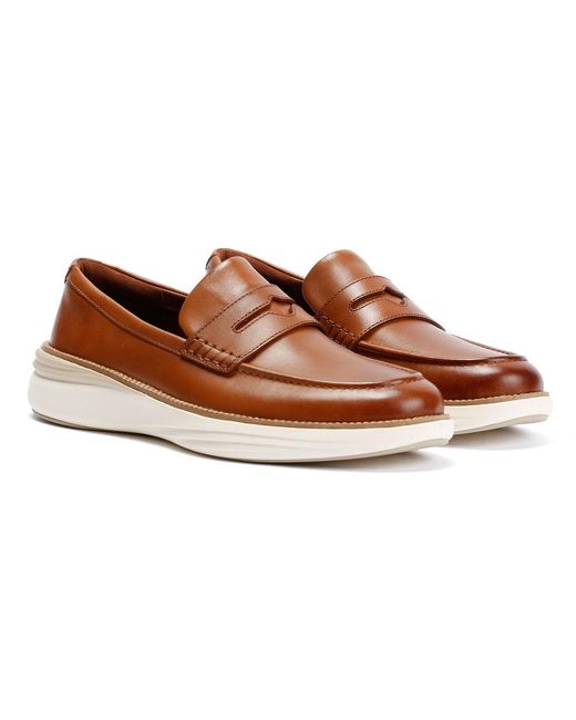 Cole Haan Brown Øriginalgrand Horizon Leather Tan Penny Loafers for men