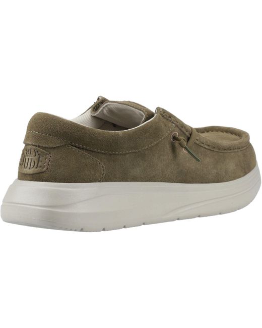 HeyDude Green Wally X Suede Wildleder Mokassinschuhe
