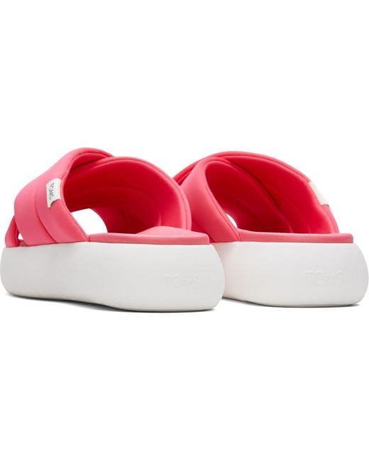 TOMS Pink Alpargata Mallow Crossover Polyester Blend Slides