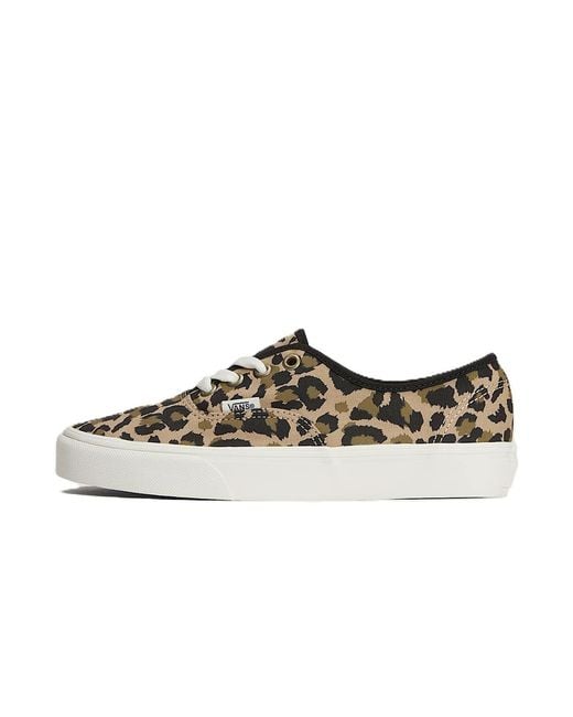 Vans White Authentic Canvas Leopard/Insense Trainers