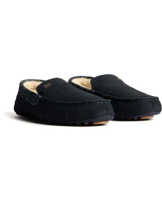 Hunter Black Moccassin Slipper Suede Slippers for men