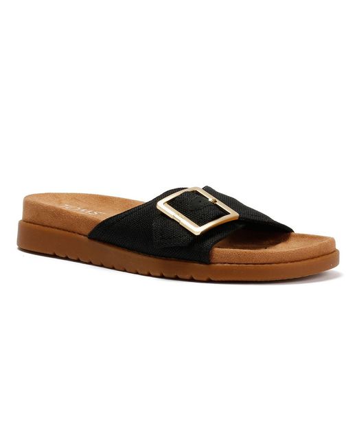 TOMS Black Marin Slide Canvas Sandals