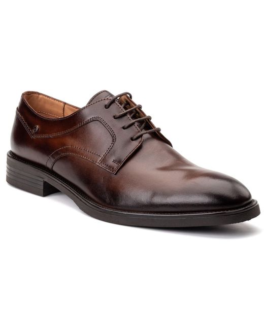 Base London Brown Sleeve Leather Lace-Up Shoes for men