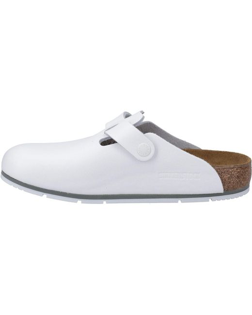 Birkenstock White Boston Pro Leather Clogs