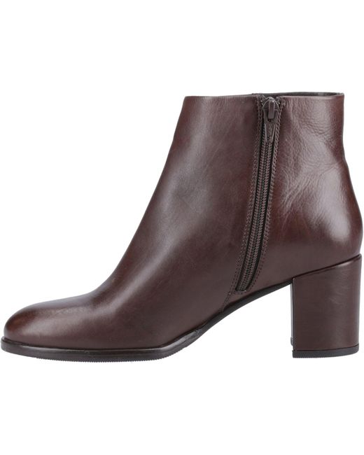 Hush Puppies Brown Claridy Leather Heeled Ankle Boots