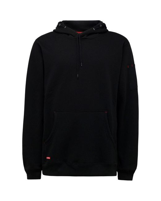 Hard Yakka Black Brushed Fleece Synthetic Hooded Sweatshirt for men
