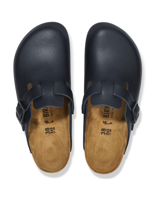 Birkenstock Blue Boston Pro Leather Clogs