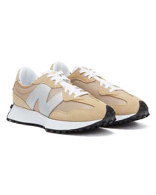 New Balance 327 Beige / Silber Sneakers in Natur - Lyst