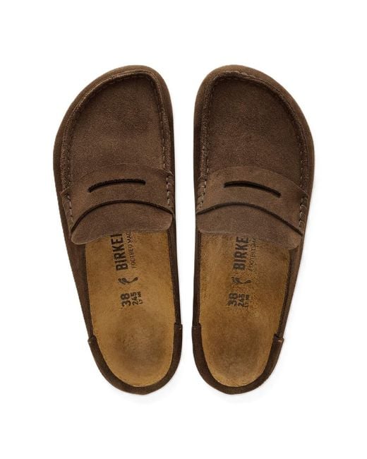 Birkenstock Brown Naples Suede Carafe Regular Clogs