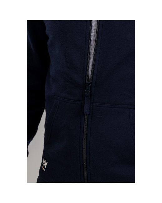 Helly Hansen Blue Manchester Zip Cotton Hooded Sweatshirt for men