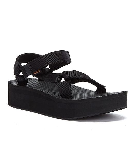 Teva Black Flatform Universal Sandals Textile