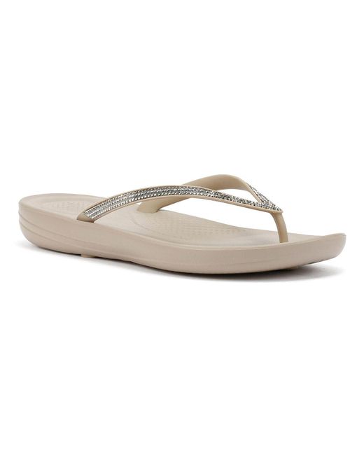Fitflop Natural Iqushion Ombre Sparkle Zehentrenner Aus Gummi