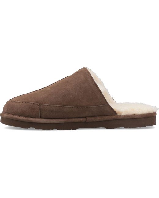 BEARPAW Brown Walker Suede Earth Slippers for men