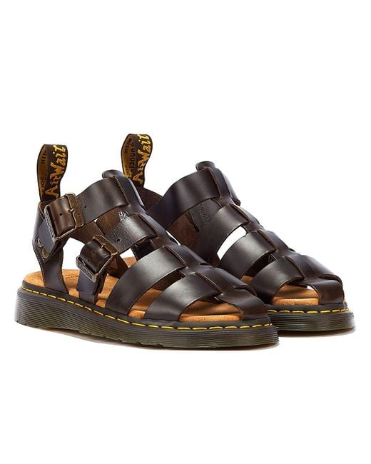 Dr. Martens Brown Garin Brando Bracken Sandals Leather