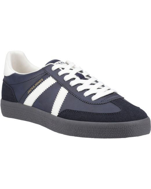 Jack & Jones Blue Mambo Special Synthetic /Marshmallow Trainers for men