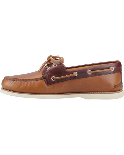 Sperry Top-Sider Brown Authentic Cup Leather Boat Shoes for men