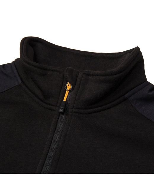 Caterpillar Black Essential 1/4 Zip Polyester Sweatshirt for men