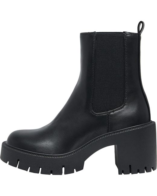 ONLY Black Bluebell-1 Polyurethane Heeled Ankle Boots
