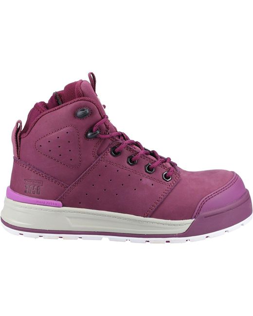 Hard Yakka Purple 3056 Lace Leather Shiraz Safety Boots