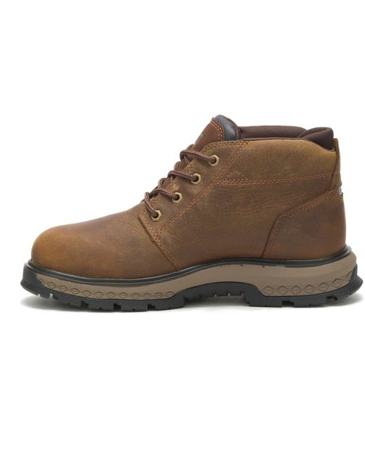 CAT Safety Brown Caterpillar Exposition 4.5" Leather Pyramid Safety Boots