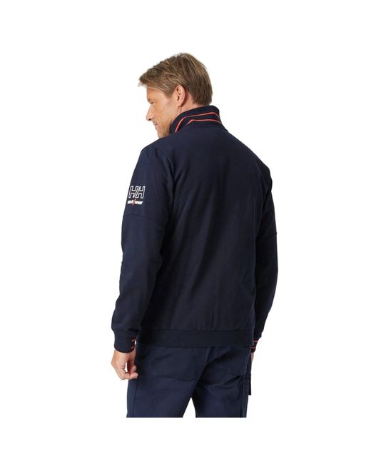 Helly Hansen Blue Kensington Zip Cotton Sweatshirt for men