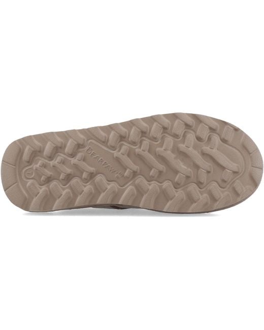 BEARPAW Gray Moxie Suede Mushroom Slippers