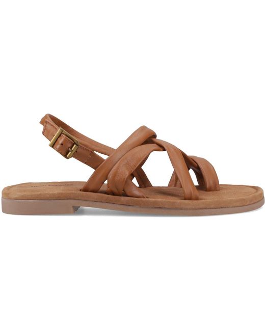 Hush Puppies Brown Hope Leather Sandals