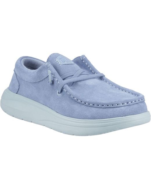 HeyDude Blue Wendy Comf Suede Leder Mokassin Schuhe