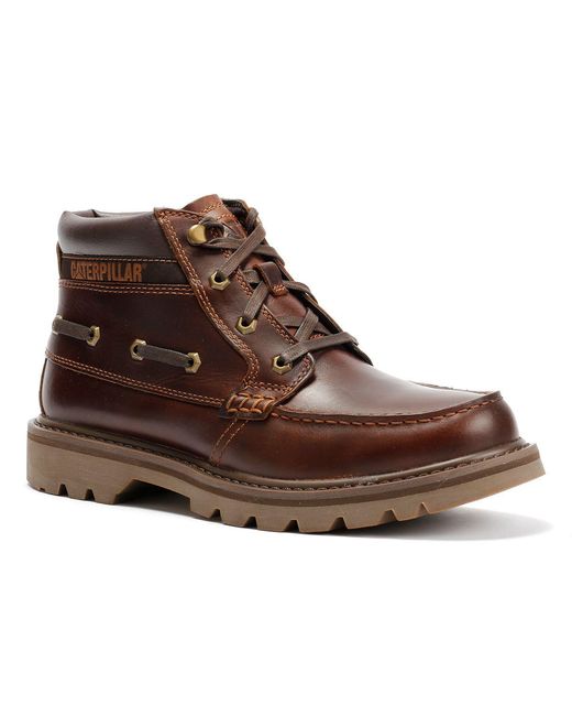 Caterpillar Brown Colorado Boat Mid Leather British Tan Boots for men